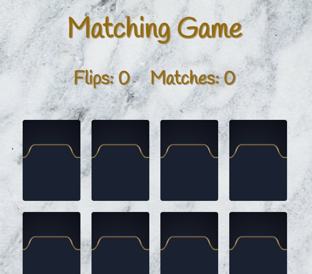 Screenshot of match game